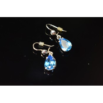 Sky Jewelry Серебряные Серьги с Голубым Топазом