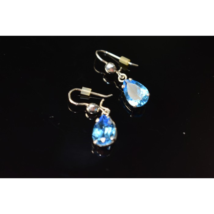 Sky Jewelry Серебряные Серьги с Голубым Топазом