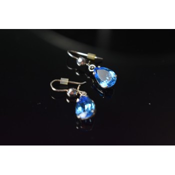 Sky Jewelry Серебряные Серьги с Голубым Топазом