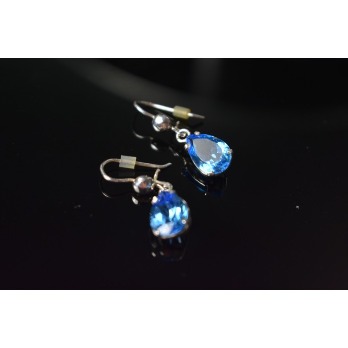 Sky Jewelry Серебряные Серьги с Голубым Топазом