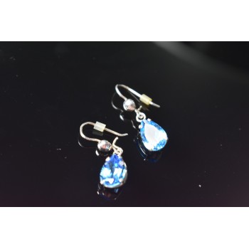 Sky Jewelry Серебряные Серьги с Голубым Топазом