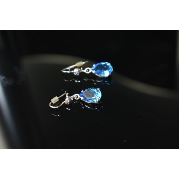Sky Jewelry Серебряные Серьги с Голубым Топазом