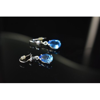 Sky Jewelry Серебряные Серьги с Голубым Топазом