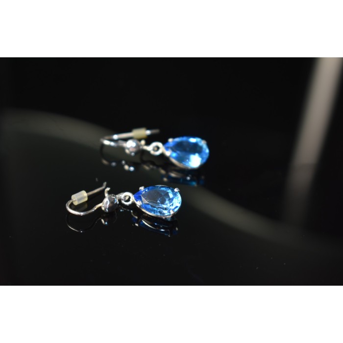 Sky Jewelry Серебряные Серьги с Голубым Топазом