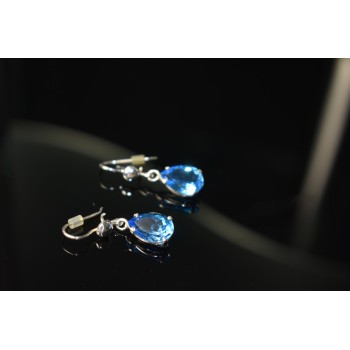 Sky Jewelry Серебряные Серьги с Голубым Топазом