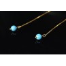 Sky Jewelry Серебряные серьги-протяжки (продевки) в позолоте с Бирюзой