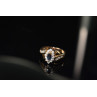 Sky Jewelry Серебряное кольцо в позолоте с  Сапфиром и фианитами