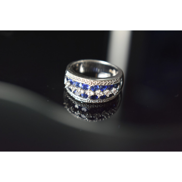 Sky Jewelry Серебряное кольцо с камнями  Лондон-Топаз и Белый Топаз