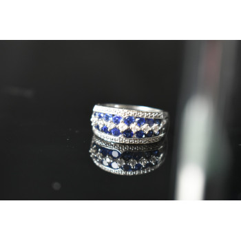 Sky Jewelry Серебряное кольцо с камнями  Лондон-Топаз и Белый Топаз