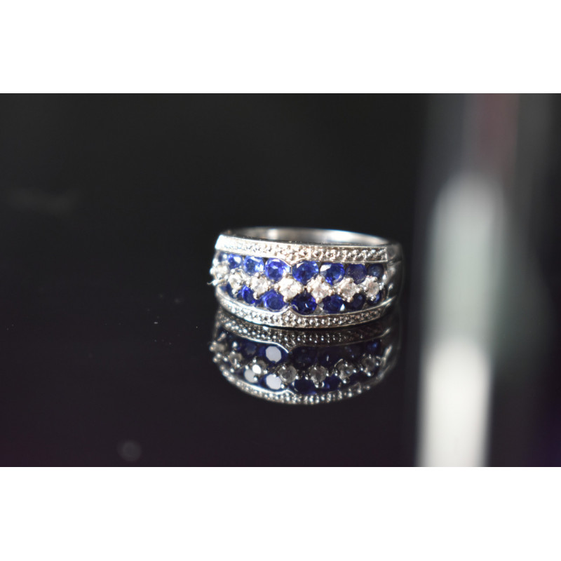 Sky Jewelry Серебряное кольцо с камнями  Лондон-Топаз и Белый Топаз