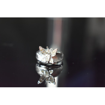 Sky Jewelry Серебряное Кольцо с Фианитами  *Бабочка*