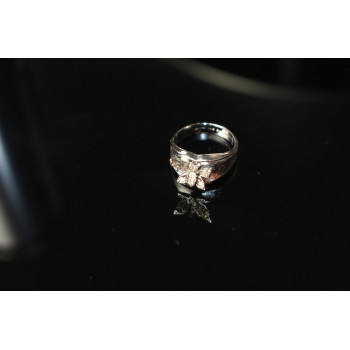 Sky Jewelry Серебряное Кольцо с Фианитами  *Бабочка*