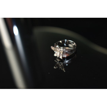 Sky Jewelry Серебряное Кольцо с Фианитами  *Бабочка*