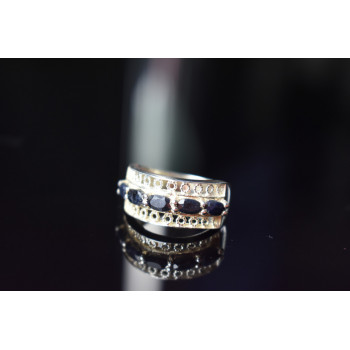 Sky Jewelry Серебряное кольцо 925 проба с Сапфирами *Ажур*