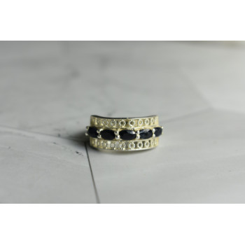 Sky Jewelry Серебряное кольцо 925 проба с Сапфирами *Ажур*