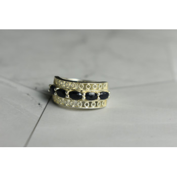 Sky Jewelry Серебряное кольцо 925 проба с Сапфирами *Ажур*