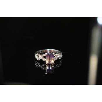 Sky Jewelry Серебряное кольцо 925 пробы с Турмалином  и Фианитами