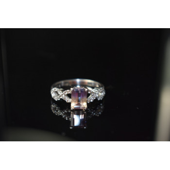 Sky Jewelry Серебряное кольцо 925 пробы с Турмалином  и Фианитами