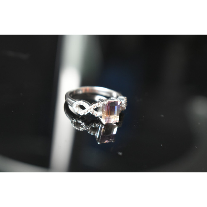 Sky Jewelry Серебряное кольцо 925 пробы с Турмалином  и Фианитами