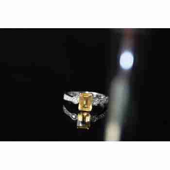 Sky Jewelry Серебряное кольцо с Цитрином и Фианитами  925 проба