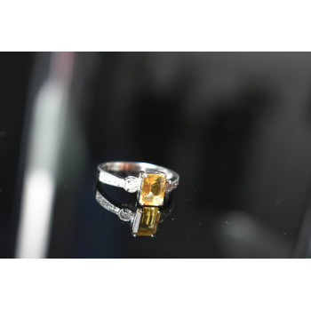 Sky Jewelry Серебряное кольцо с Цитрином и Фианитами  925 проба