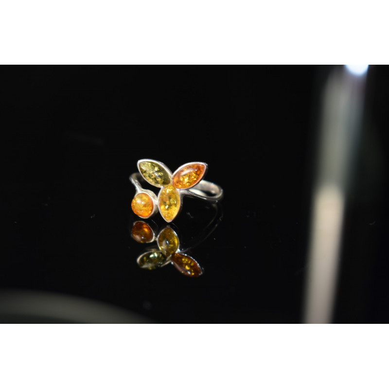 Sky Jewelry Серебряное кольцо 925 проба с Янтарем