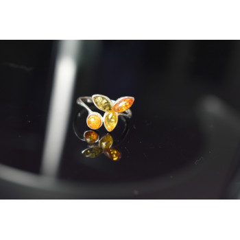 Sky Jewelry Серебряное кольцо 925 проба с Янтарем