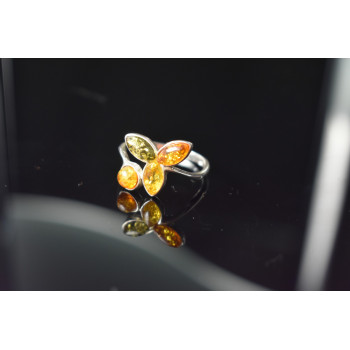 Sky Jewelry Серебряное кольцо 925 проба с Янтарем