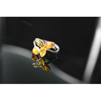 Sky Jewelry Серебряное кольцо 925 проба с Янтарем