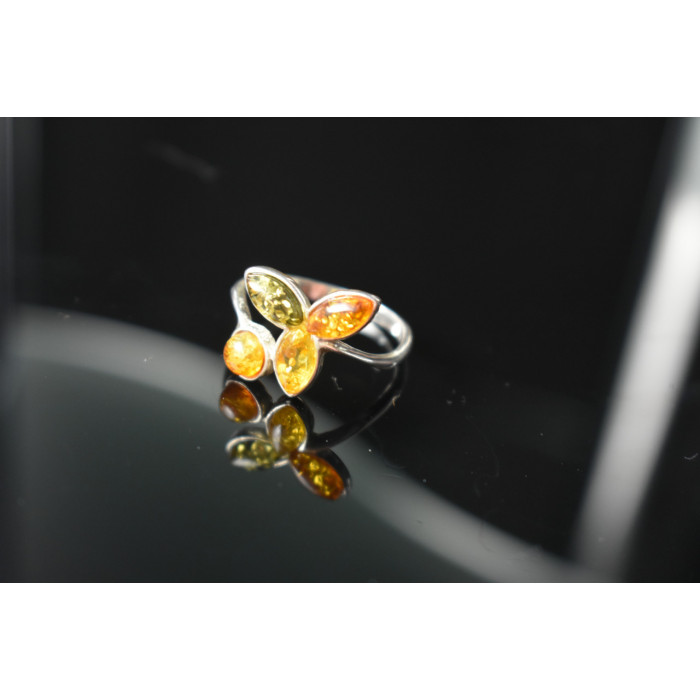 Sky Jewelry Серебряное кольцо 925 проба с Янтарем