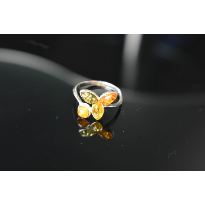 Sky Jewelry Серебряное кольцо 925 проба с Янтарем