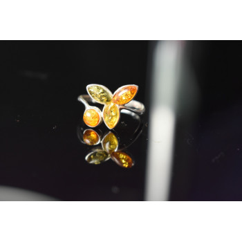 Sky Jewelry Серебряное кольцо 925 проба с Янтарем