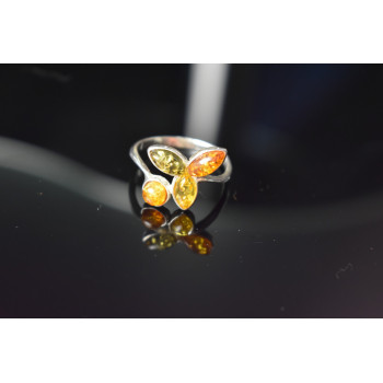 Sky Jewelry Серебряное кольцо 925 проба с Янтарем