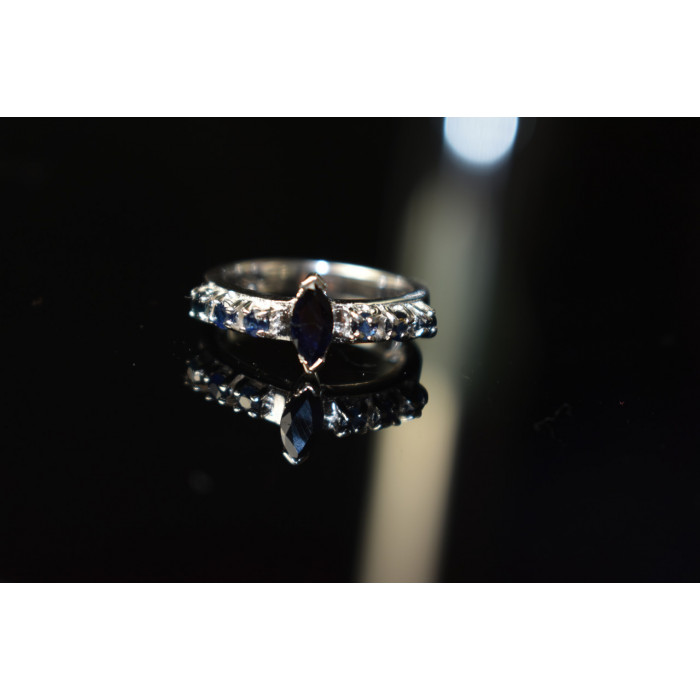 Sky Jewelry Серебряное кольцо 925 проба с Сапфирами