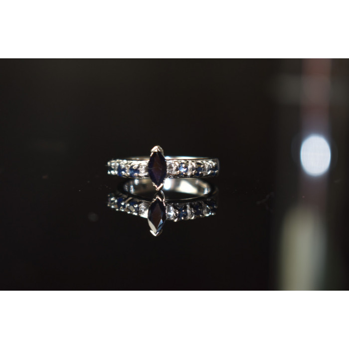 Sky Jewelry Серебряное кольцо 925 проба с Сапфирами