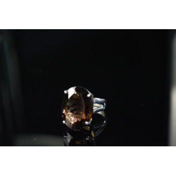 Sky Jewelry Серебряное кольцо с камнем Гессонит 925 проба