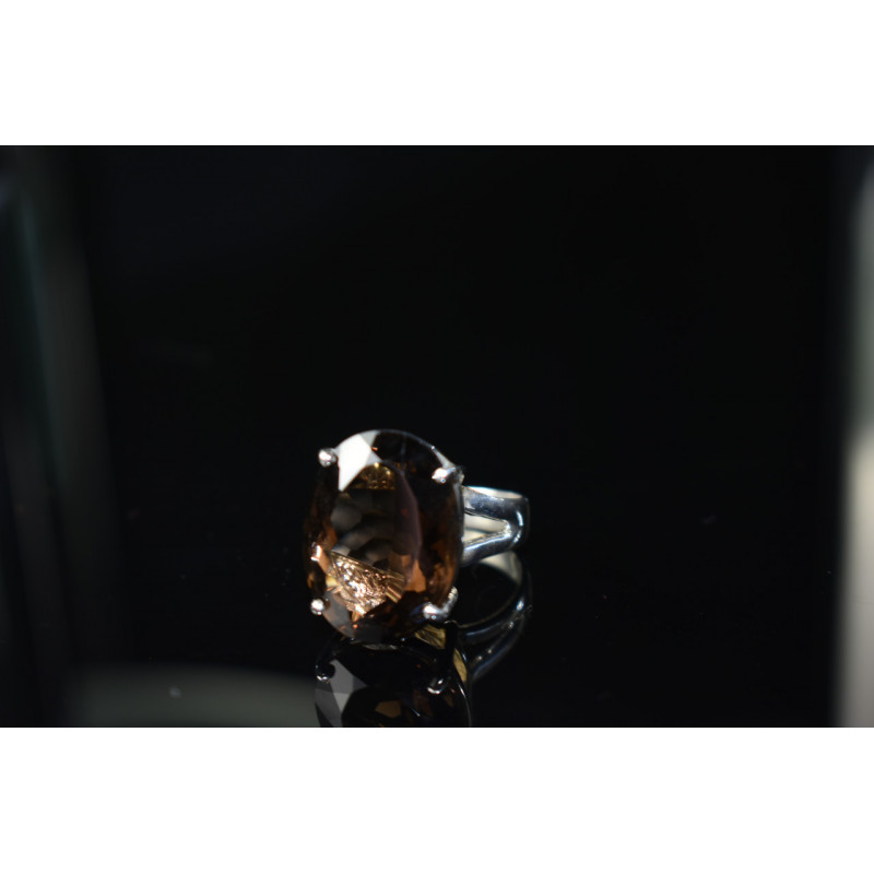 Sky Jewelry Серебряное кольцо с камнем Гессонит 925 проба