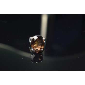 Sky Jewelry Серебряное кольцо с камнем Гессонит 925 проба