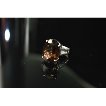 Sky Jewelry Серебряное кольцо с камнем Гессонит 925 проба