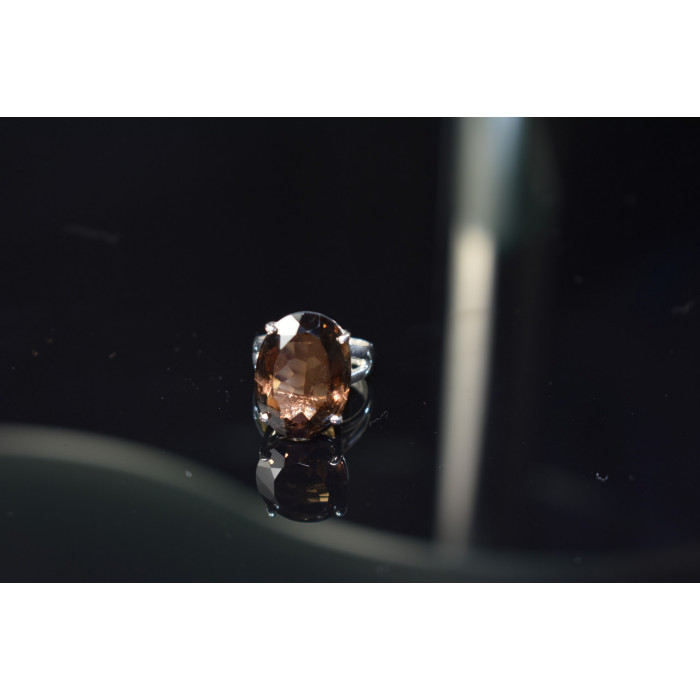 Sky Jewelry Серебряное кольцо с камнем Гессонит 925 проба