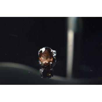 Sky Jewelry Серебряное кольцо с камнем Гессонит 925 проба