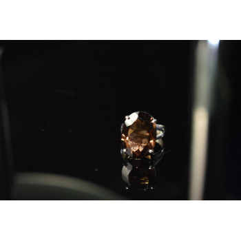 Sky Jewelry Серебряное кольцо с камнем Гессонит 925 проба