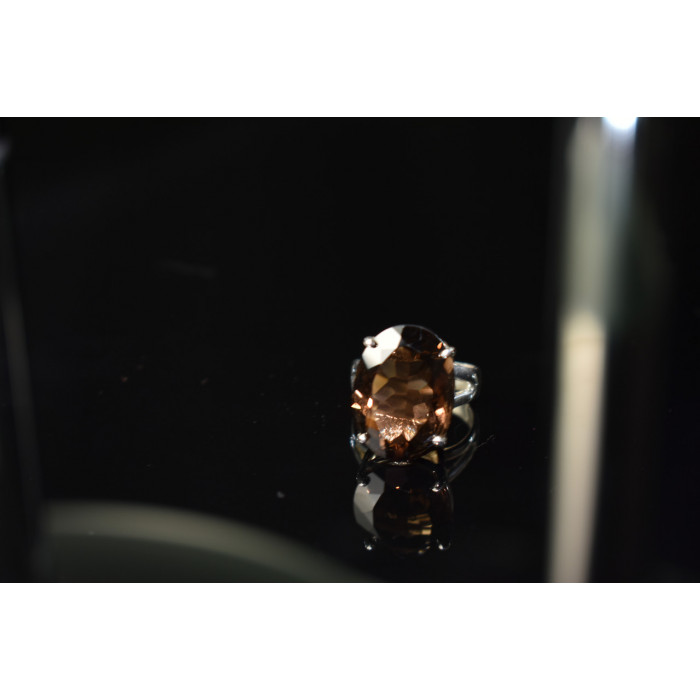 Sky Jewelry Серебряное кольцо с камнем Гессонит 925 проба