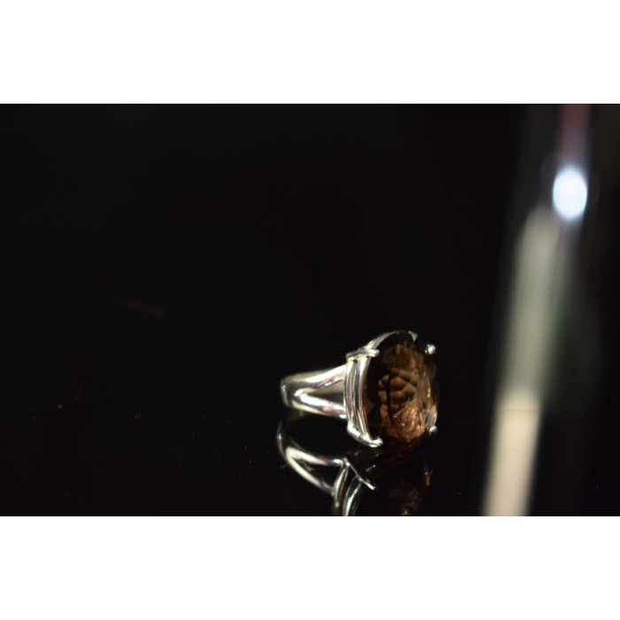 Sky Jewelry Серебряное кольцо с камнем Гессонит 925 проба