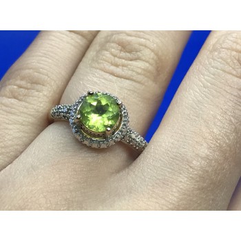 Sky Jewelry Серебряное кольцо (позолота) с камнем Перидот