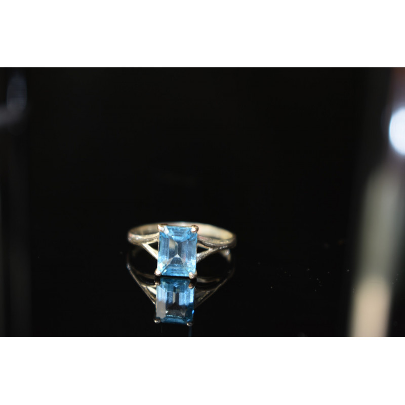 Sky Jewelry Кольцо 960 проба серебра и 10К (417 проба) белого золота с Топазом