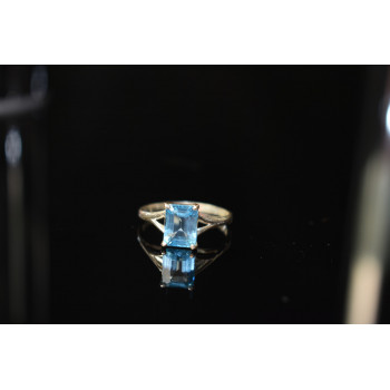 Sky Jewelry Кольцо 960 проба серебра и 10К (417 проба) белого золота с Топазом