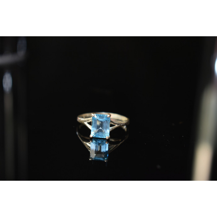 Sky Jewelry Кольцо 960 проба серебра и 10К (417 проба) белого золота с Топазом