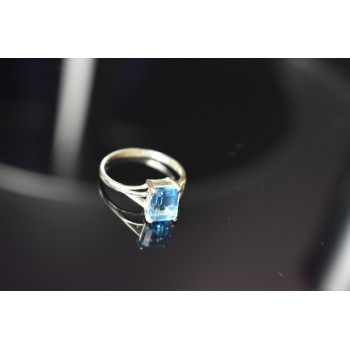 Sky Jewelry Кольцо 960 проба серебра и 10К (417 проба) белого золота с Топазом