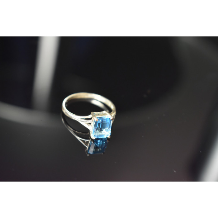 Sky Jewelry Кольцо 960 проба серебра и 10К (417 проба) белого золота с Топазом